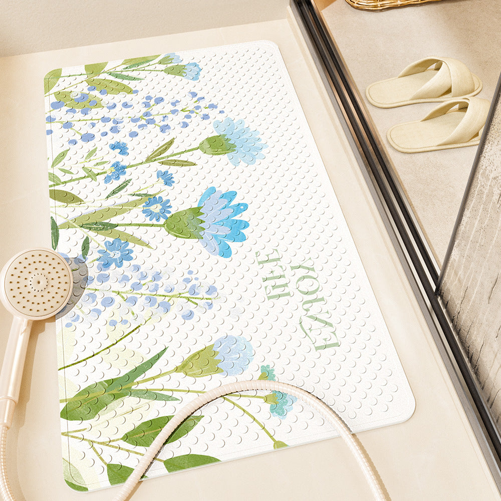 Beautiful Garden PVC Bathroom Anti-slip Mat With Bottom Suction Cups 01
