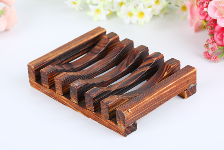 Creative Wooden Self Draining Soap Dish Soap Holder
