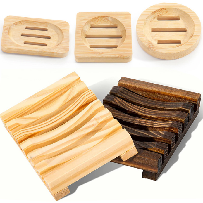 Creative Wooden Self Draining Soap Dish Soap Holder