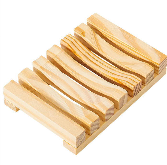 Creative Wooden Self Draining Soap Dish Soap Holder