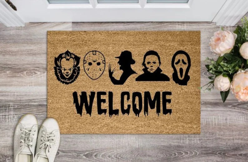 Horror Halloween Clowns Bones Skeletons Anti-slip Absorbent Bathroom Kitchen Carpet 04