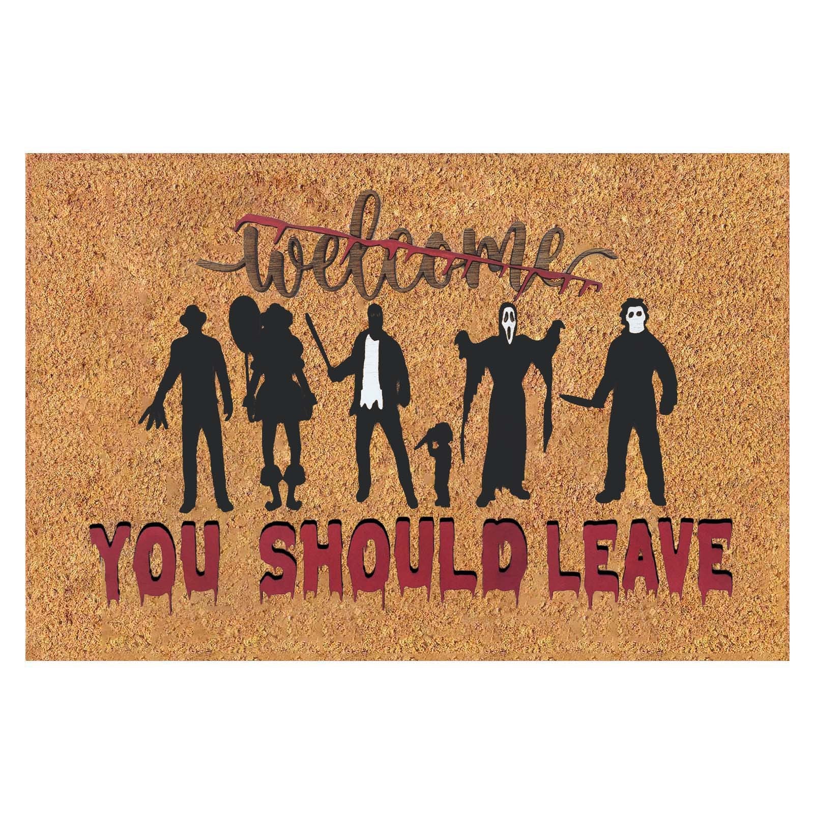 Horror Halloween Clowns Bones Skeletons Anti-slip Absorbent Bathroom Kitchen Carpet 06
