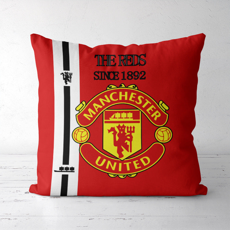 M.C F.C.® Logo- Red Football Pillow Case