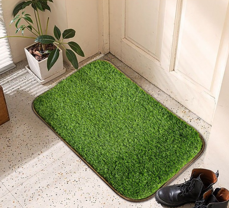 Simulation Lawn Artificial Grass Carpet Bath Mats Absorbent Non-Slip Bathroom Rugs