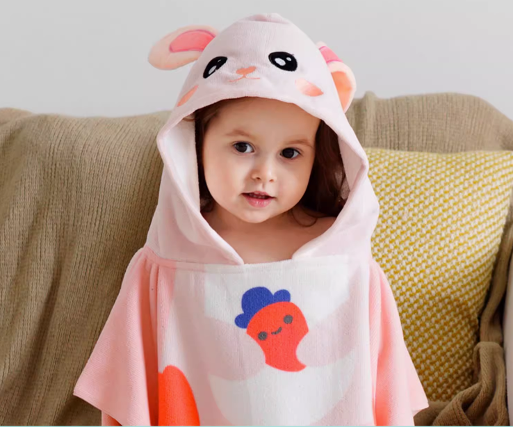 Comfortable Skin-friendly Lovely Rabbit Bathrobe Baby Children's Towels