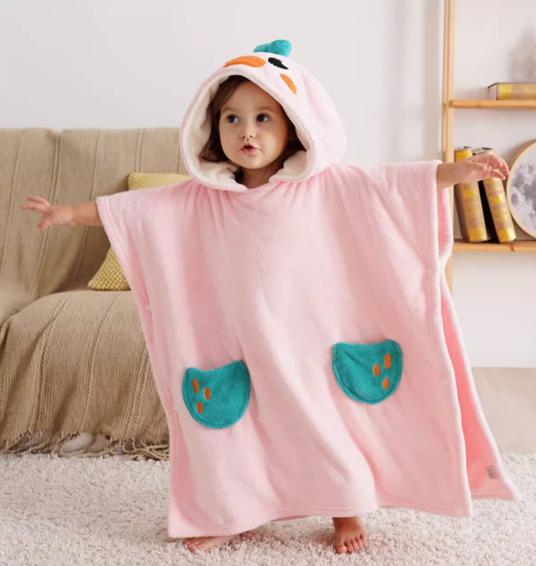 Comfortable Skin-friendly Lovely Pink Bathrobe Baby Children's Towels