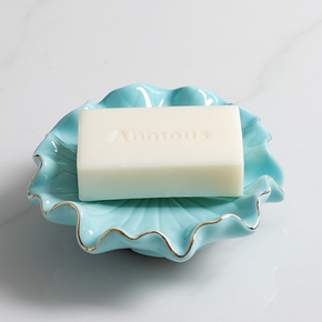 Ceramic Lotus leaf Pattern Soap Dish Soap Holder