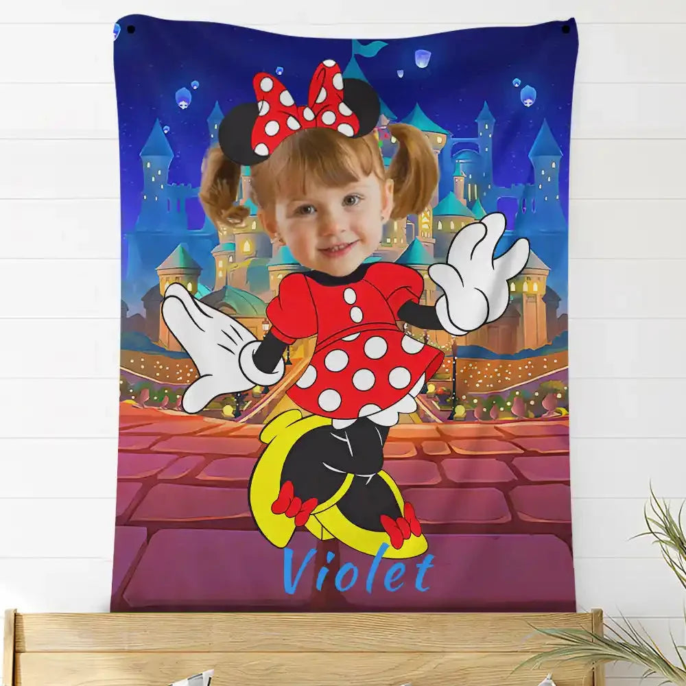 Custom Photo Blankets Personalized Photo Fleece Blanket Painting Style Blanket-Disney 21