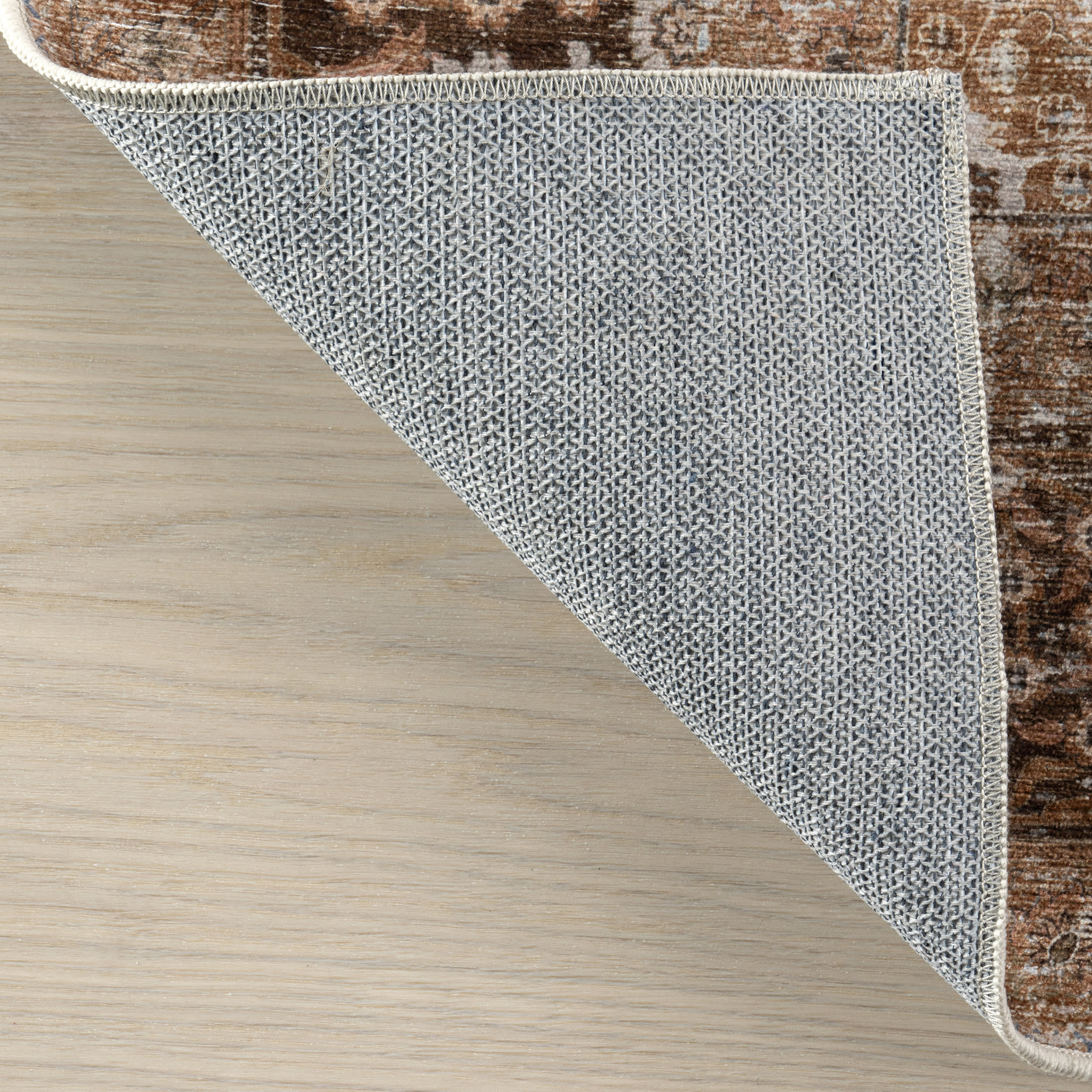 Bayberry Vintage Washable Area Rug – Blue Persian-Style Spill-Proof Carpet for Living Room or Dining Room