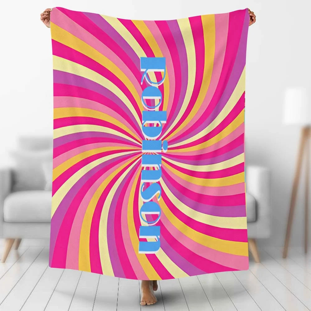 Custom Photo Blankets Personalized Photo Fleece Blanket Painting Style Blanket-Custom Your Name 07