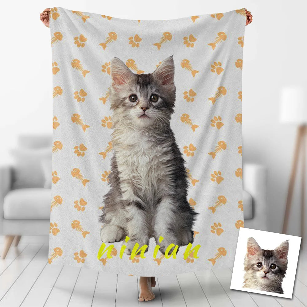 Custom Photo Blankets Personalized Photo Fleece Blanket Painting Style Blanket-For Pet 19