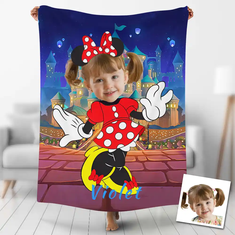 Custom Photo Blankets Personalized Photo Fleece Blanket Painting Style Blanket-Disney 21