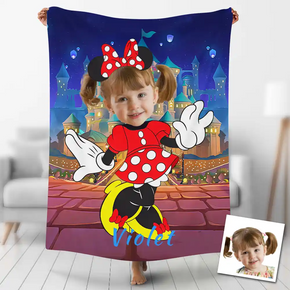 Custom Photo Blankets Personalized Photo Fleece Blanket Painting Style Blanket-Disney 21