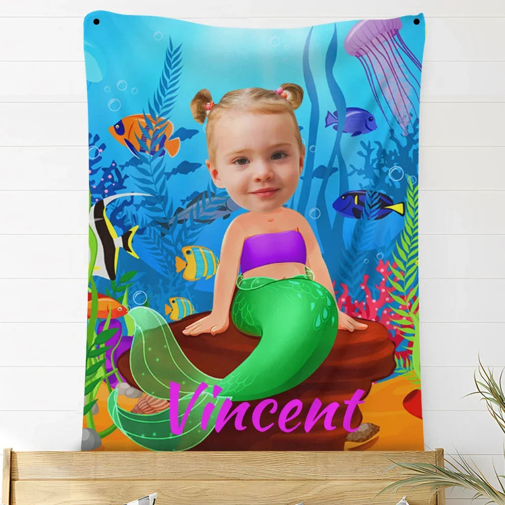 Custom Photo Blankets Personalized Photo Fleece Blanket Painting Style Blanket-Princess24