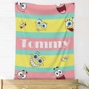 Custom Photo Blankets Personalized Photo Fleece Blanket Painting Style Blanket-Custom Your Name 09