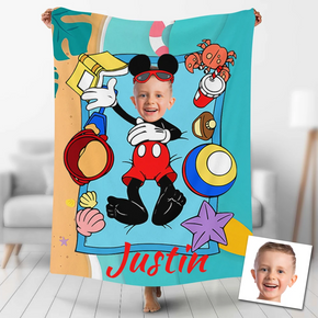 Custom Photo Blankets Personalized Photo Fleece Blanket Painting Style Blanket-Disney 15