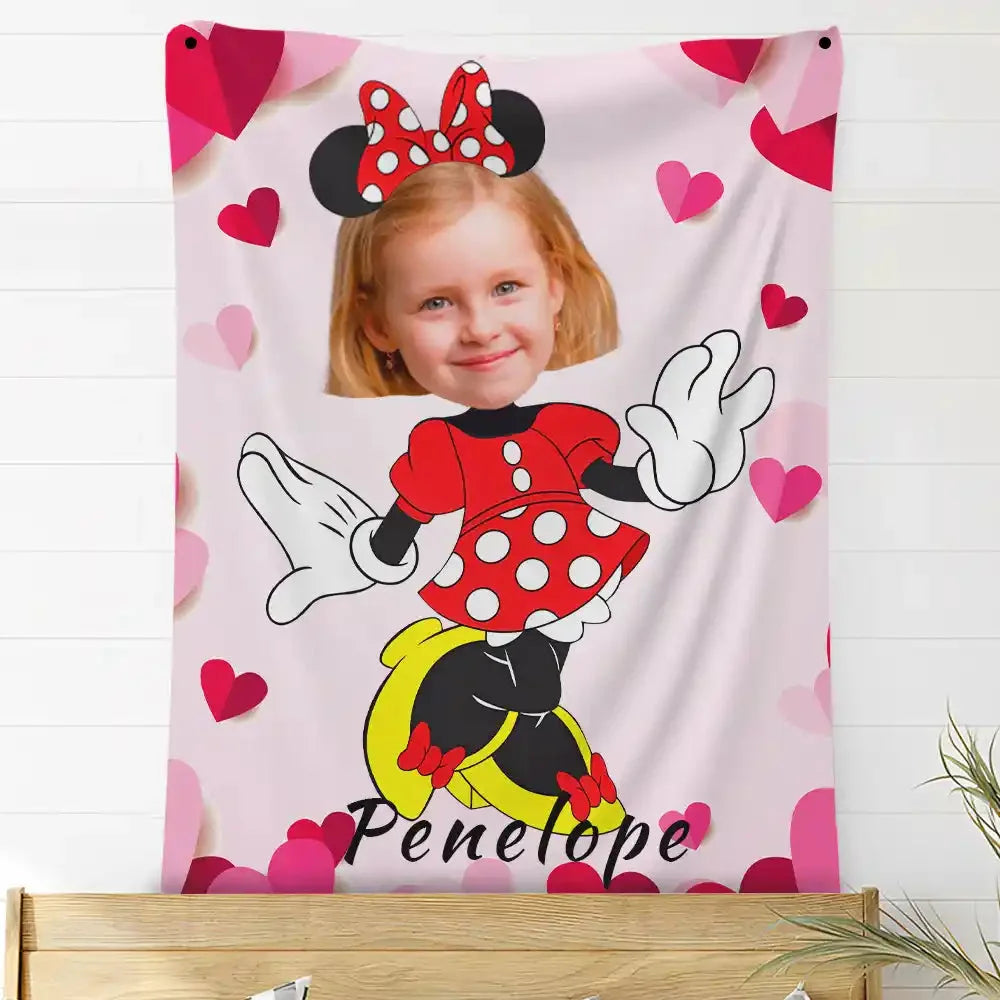 Custom Photo Blankets Personalized Photo Fleece Blanket Painting Style Blanket-Disney 20