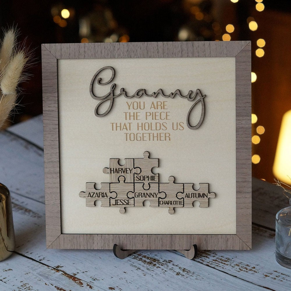 Cherished Moments: Personalized Mother's Day Puzzle Frame For GrandMa