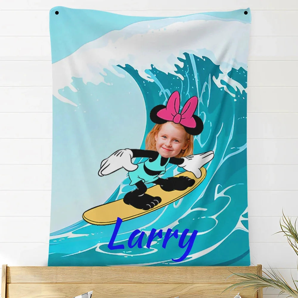 Custom Photo Blankets Personalized Photo Fleece Blanket Painting Style Blanket-Disney 08