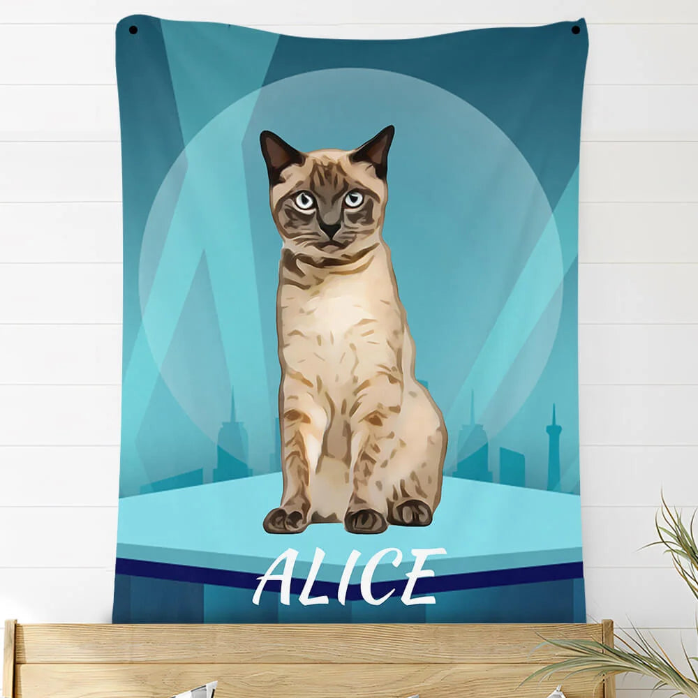 Custom Photo Blankets Personalized Photo Fleece Blanket Painting Style Blanket-For Pet 07