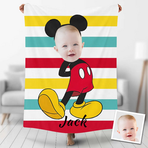 Custom Photo Blankets Personalized Photo Fleece Blanket Painting Style Blanket-Disney 14