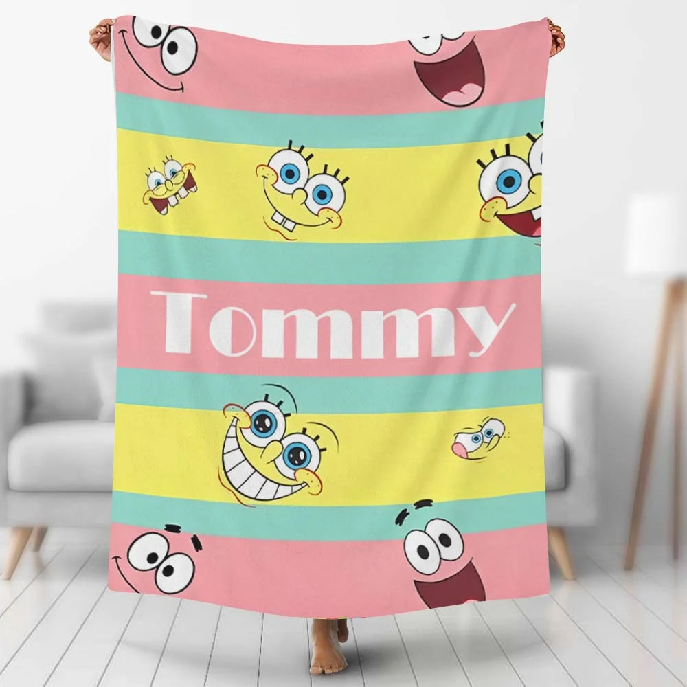 Custom Photo Blankets Personalized Photo Fleece Blanket Painting Style Blanket-Custom Your Name 09