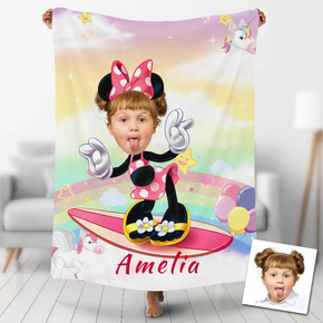 Custom Photo Blankets Personalized Photo Fleece Blanket Painting Style Blanket-Disney 24