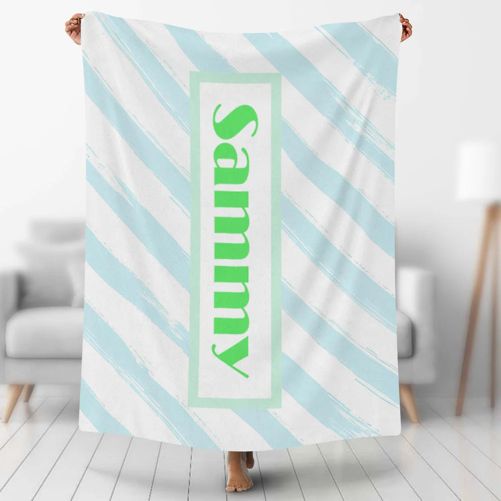 Custom Photo Blankets Personalized Photo Fleece Blanket Painting Style Blanket-Custom Your Name 14