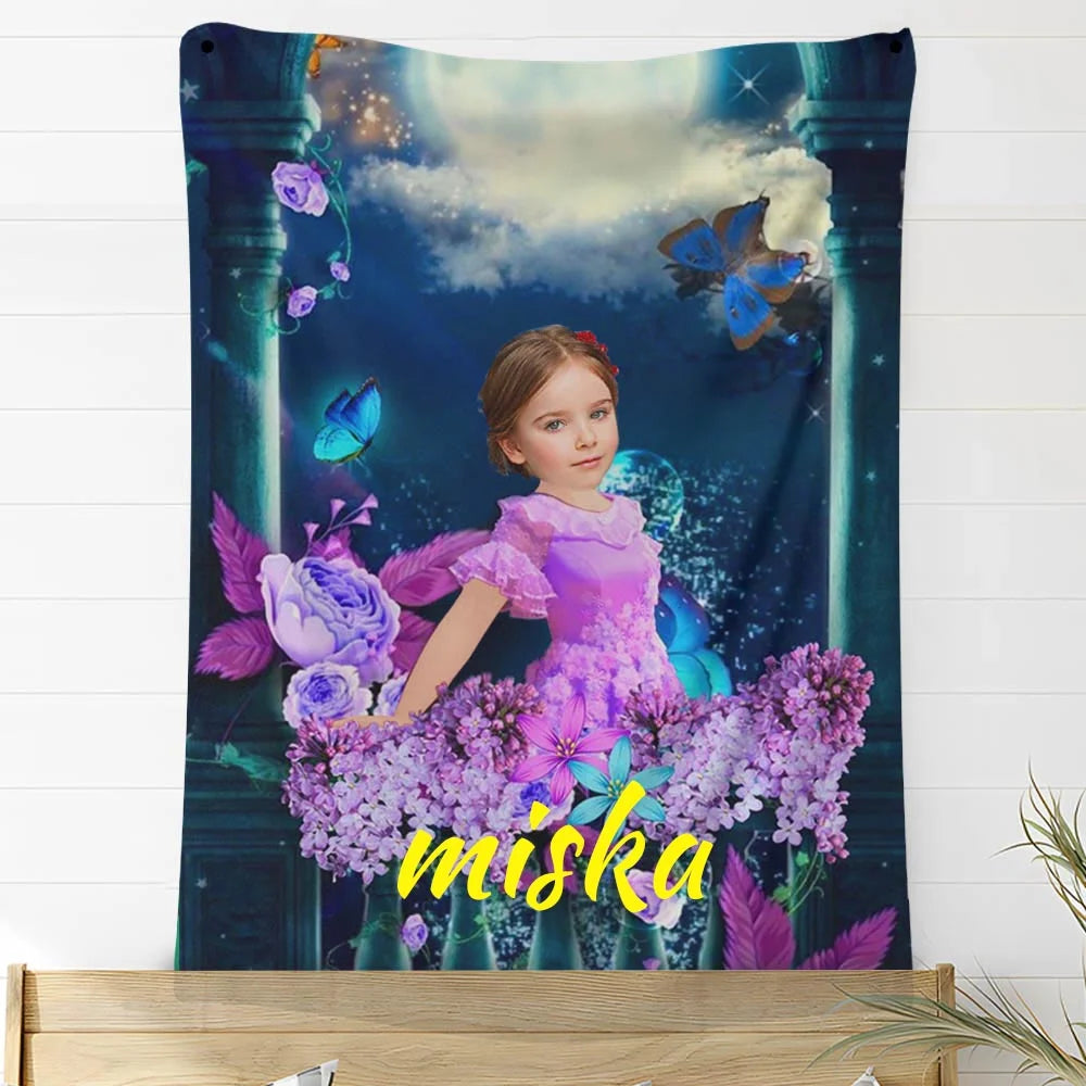 Custom Photo Blankets Personalized Photo Fleece Blanket Painting Style Blanket-Princess28