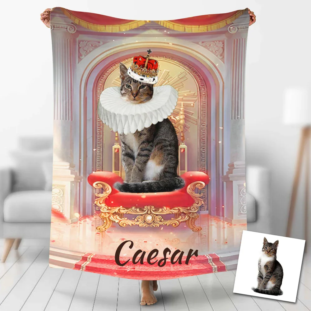Custom Photo Blankets Personalized Photo Fleece Blanket Painting Style Blanket-For Pet 26