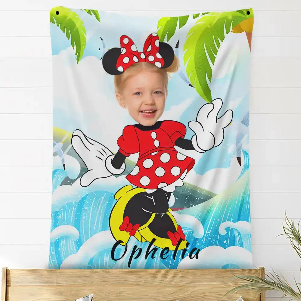 Custom Photo Blankets Personalized Photo Fleece Blanket Painting Style Blanket-Disney 18