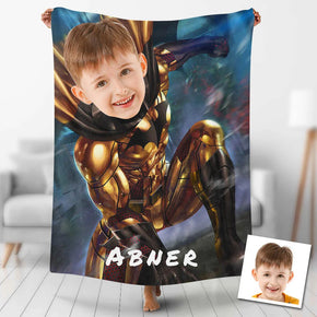 Custom Photo Blankets Personalized Photo Fleece Blanket Painting Style Blanket-Batman 07