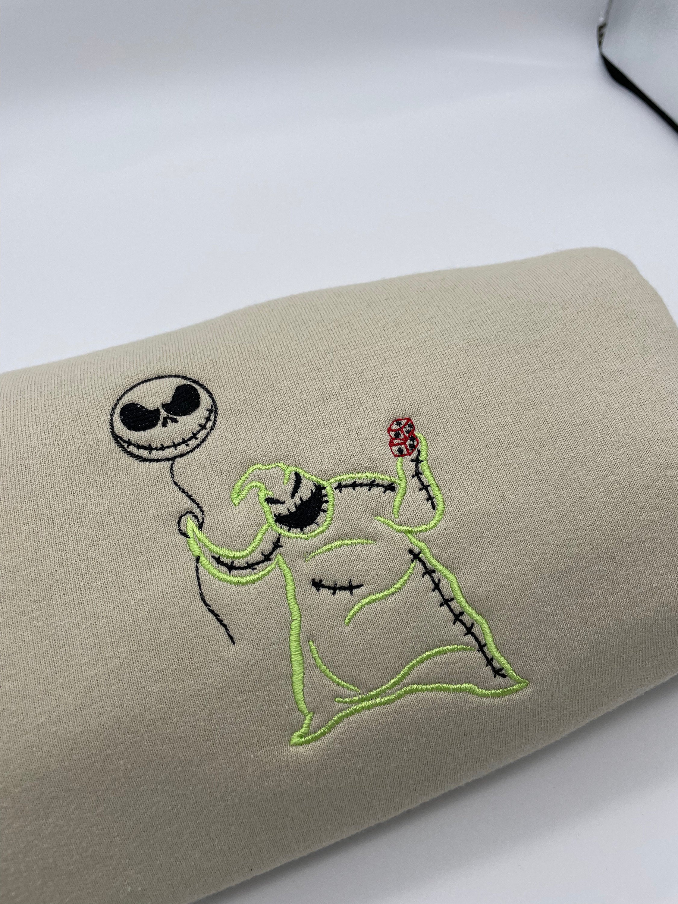 Cartoon Sweatshirt Embroidered Oogie Boogie Man Halloween Sweatshirt
