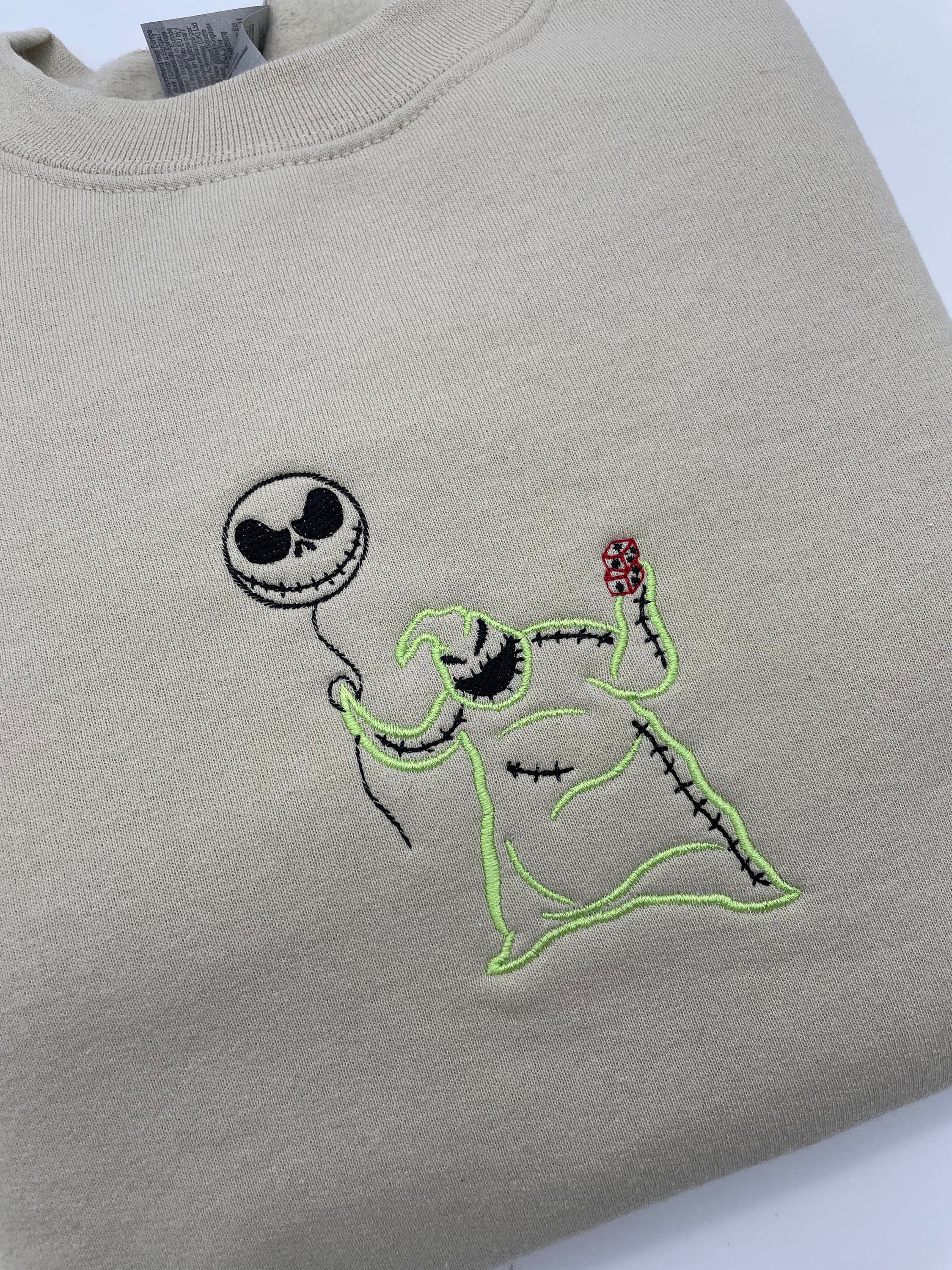Cartoon Sweatshirt Embroidered Oogie Boogie Man Halloween Sweatshirt