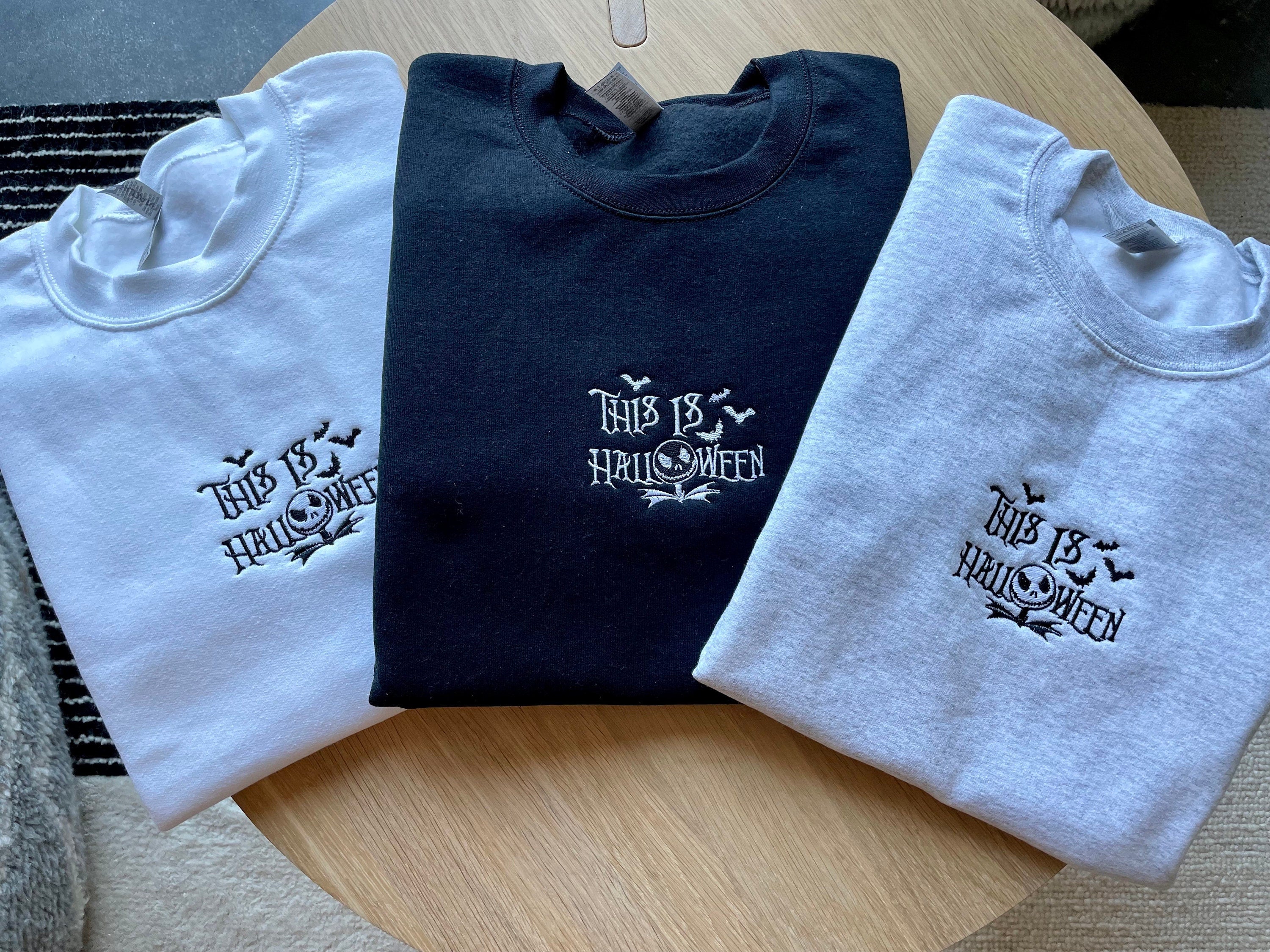 Cartoon Sweatshirt  Embroidered Halloween Sweatshirt SweaterJack Skellington Nightmare Before Christmas
