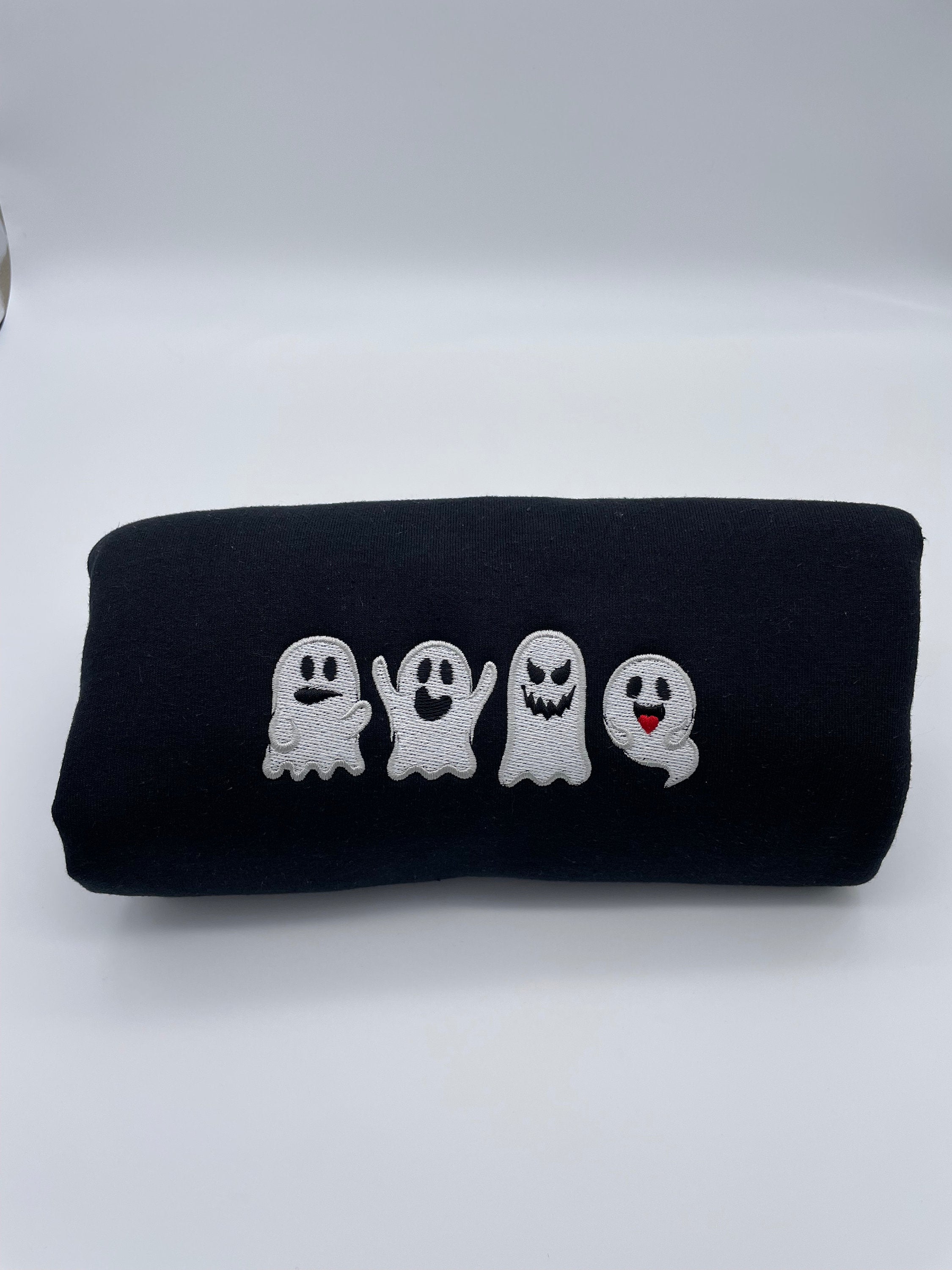 Cartoon Sweatshirt Embroidered Halloween Cute Ghost Sweatshirt