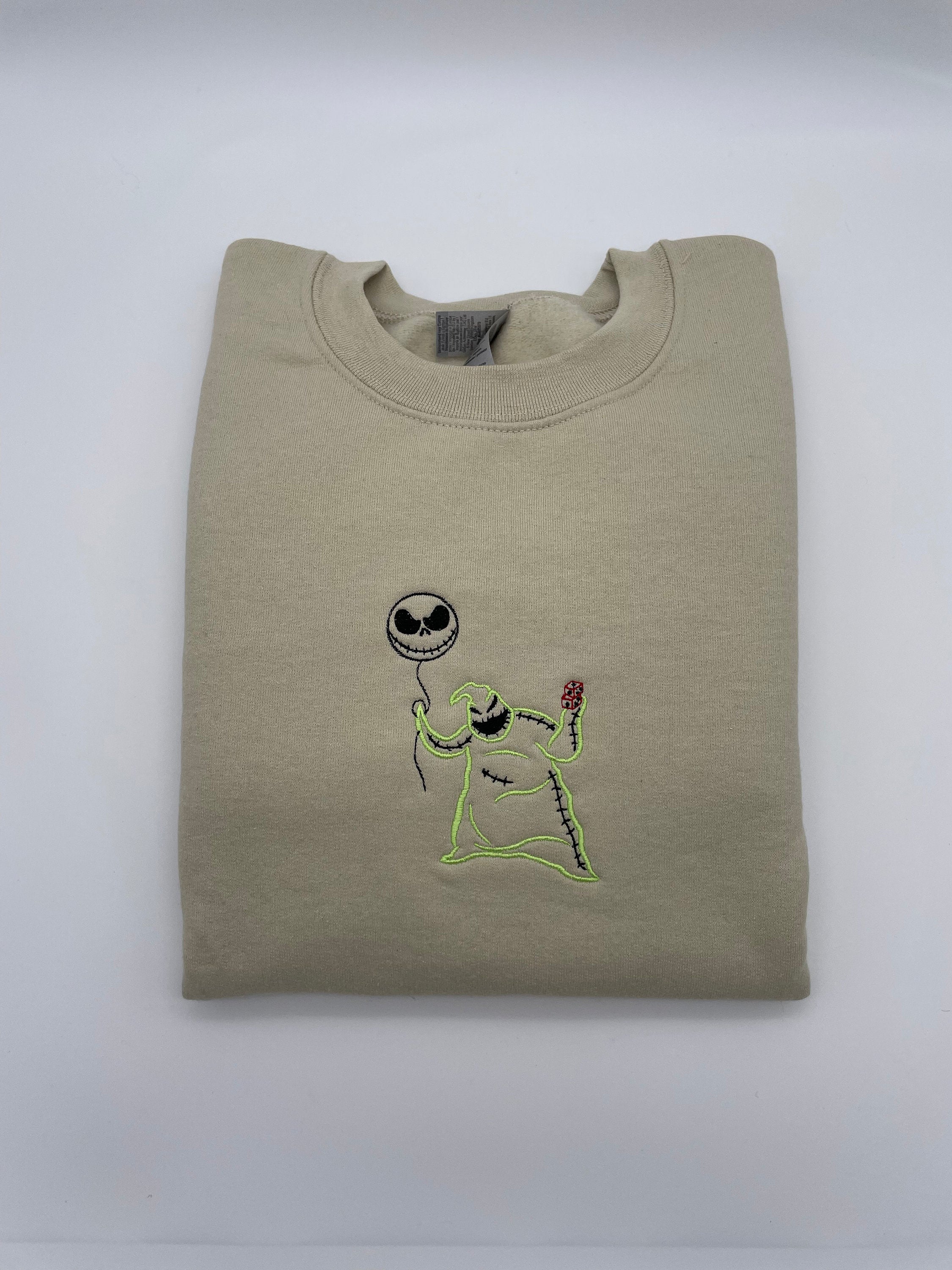 Cartoon Sweatshirt Embroidered Oogie Boogie Man Halloween Sweatshirt