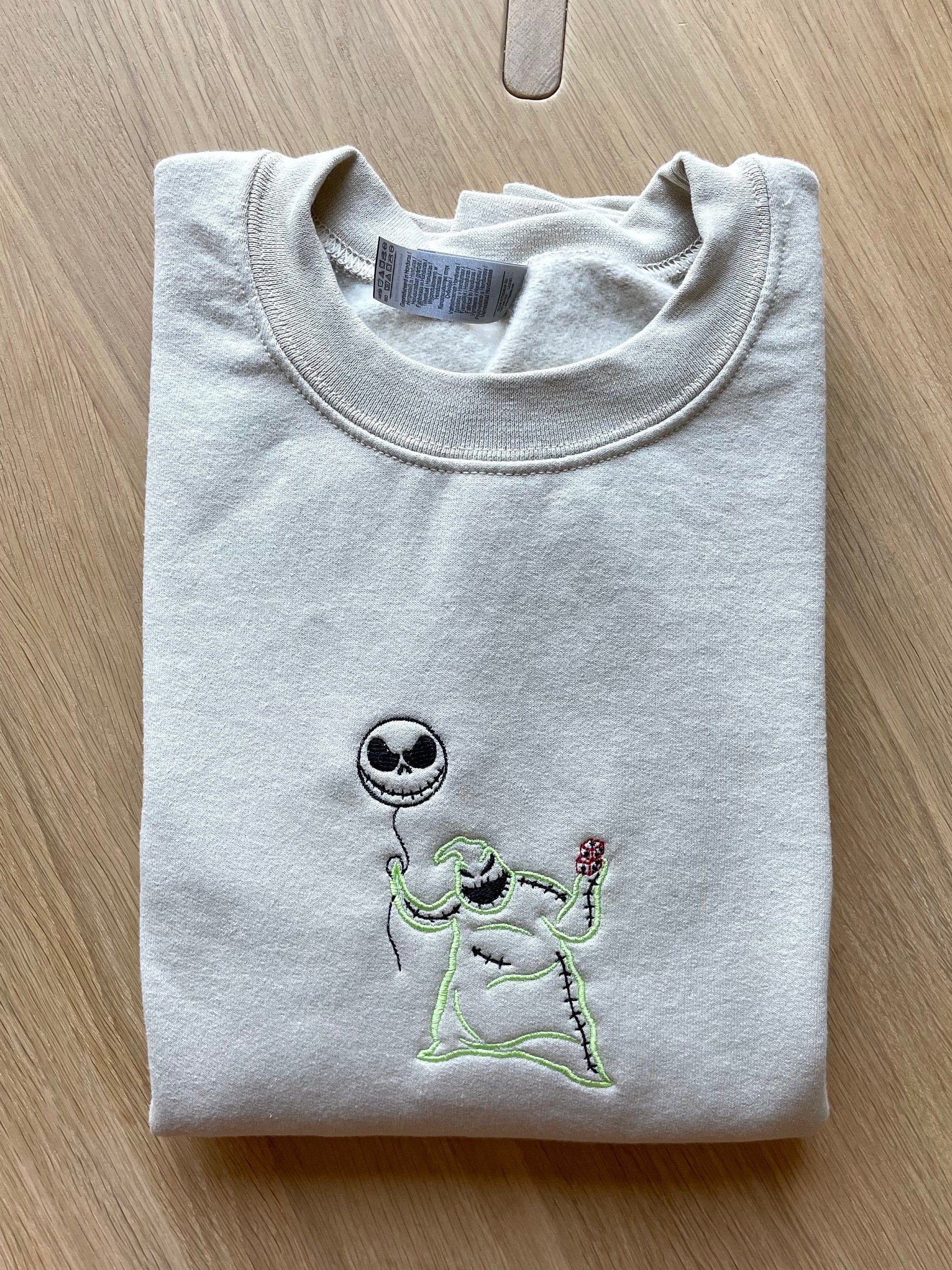 Cartoon Sweatshirt Embroidered Oogie Boogie Man Halloween Sweatshirt