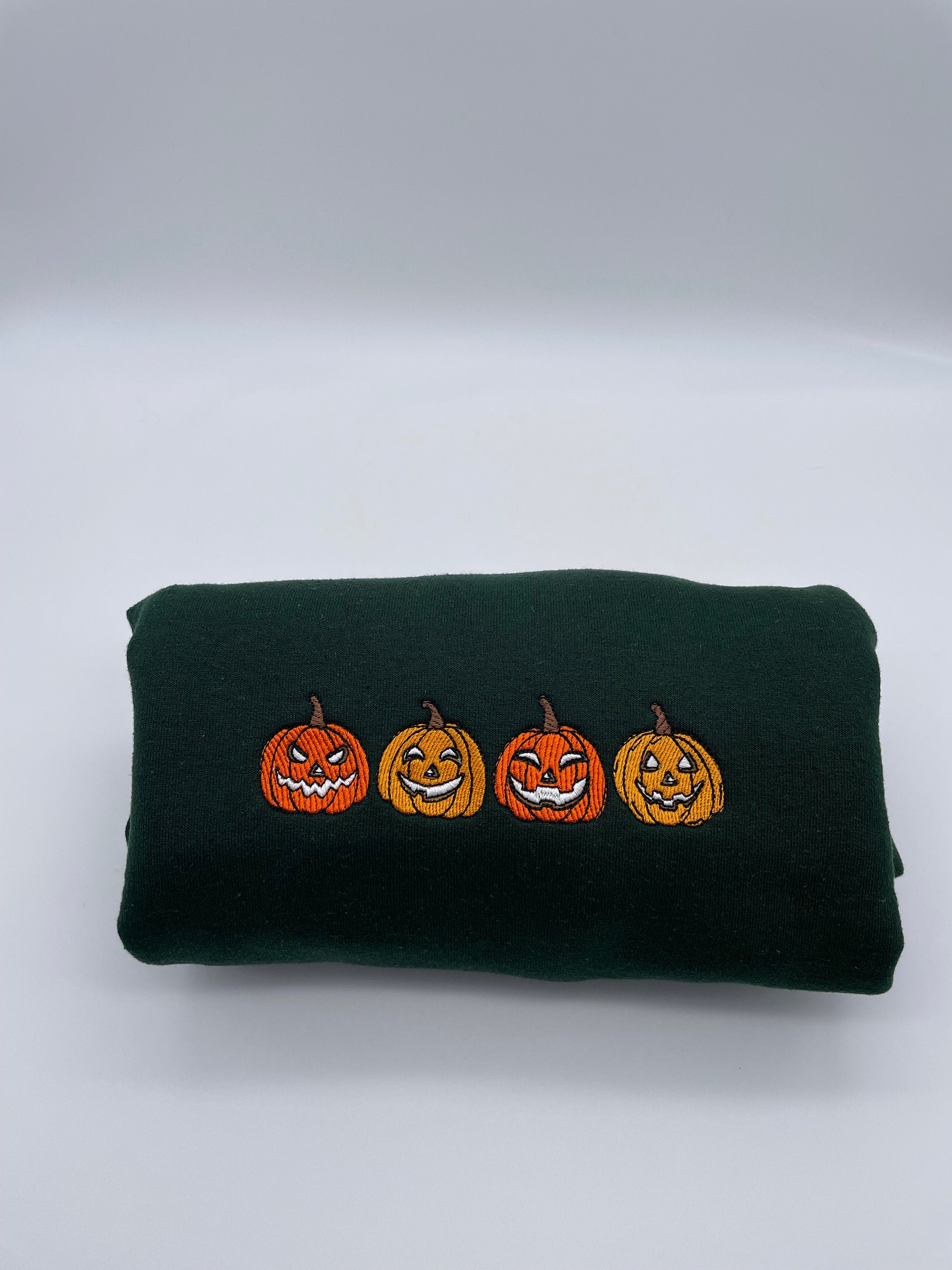 Cartoon Sweatshirt  Pumpkin Embroidered Crewneck Sweatshirt Halloween Sweatshirt Pumpkin Sweatshirt