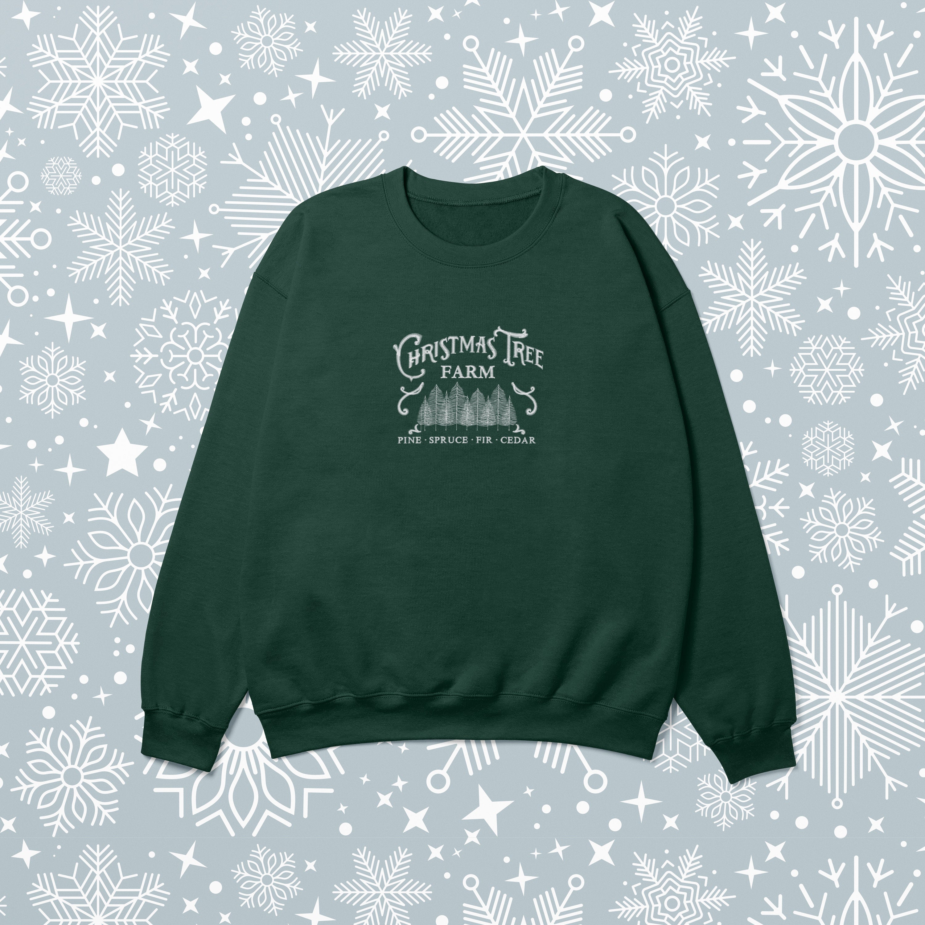 Cartoon Sweatshirt Christmas Tree Farm Sweatshirt