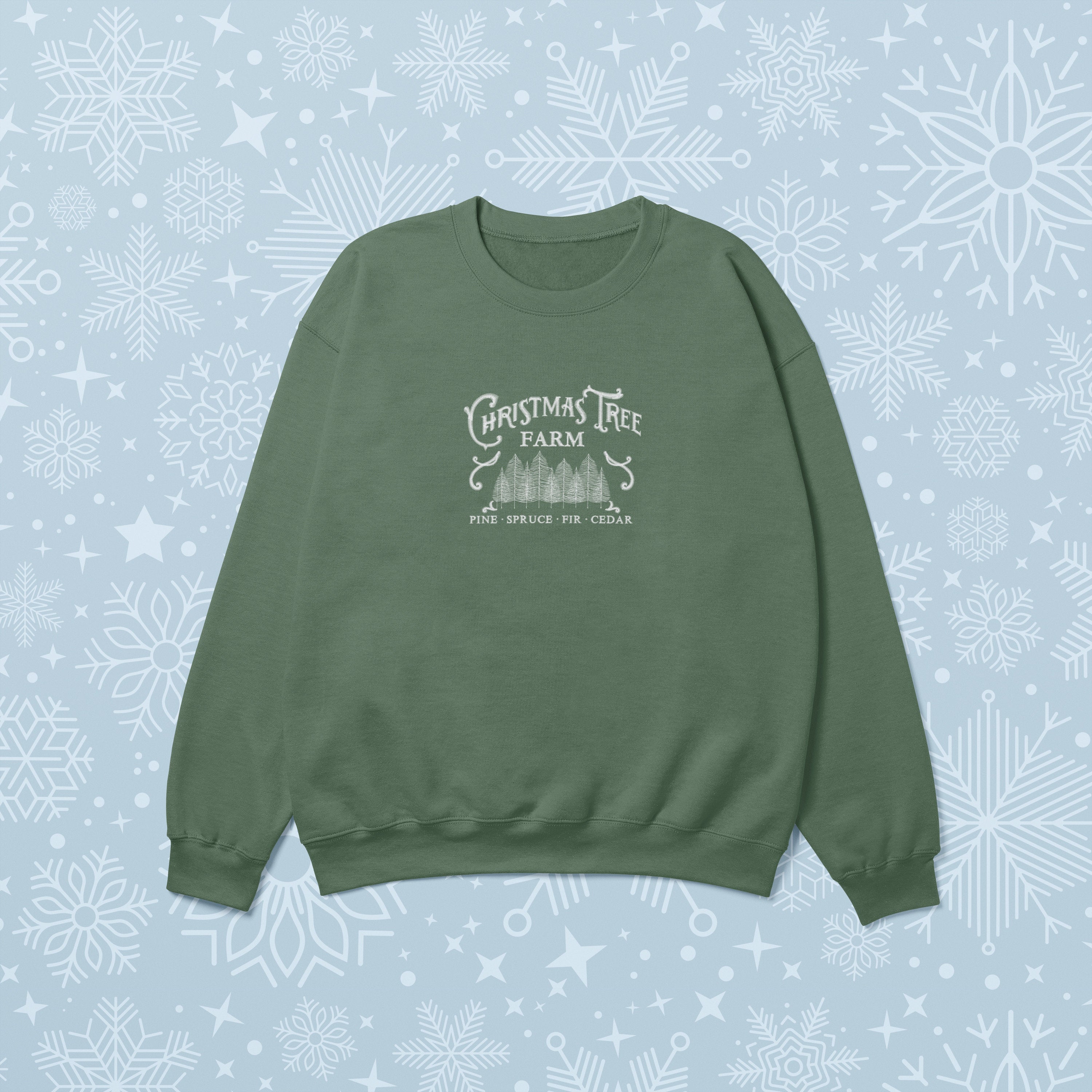 Cartoon Sweatshirt Christmas Tree Farm Sweatshirt