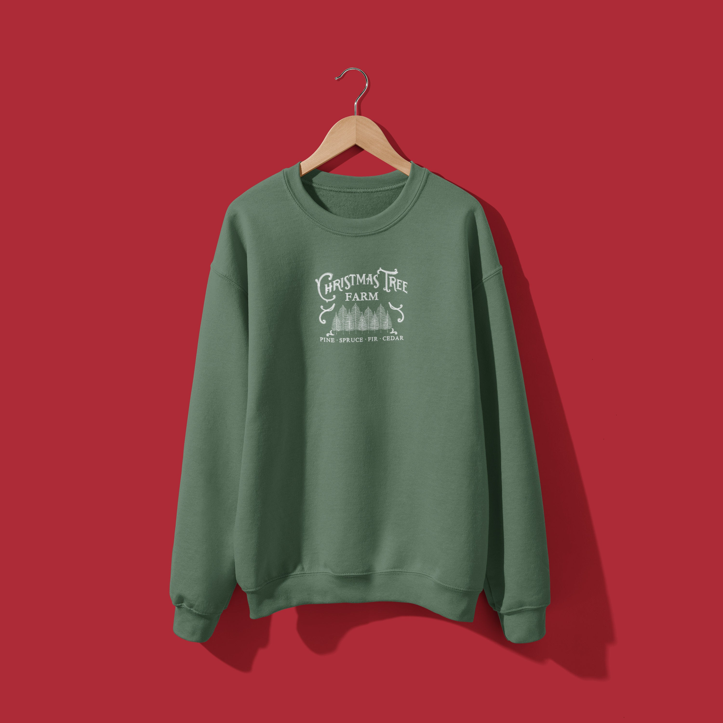 Cartoon Sweatshirt Christmas Tree Farm Sweatshirt