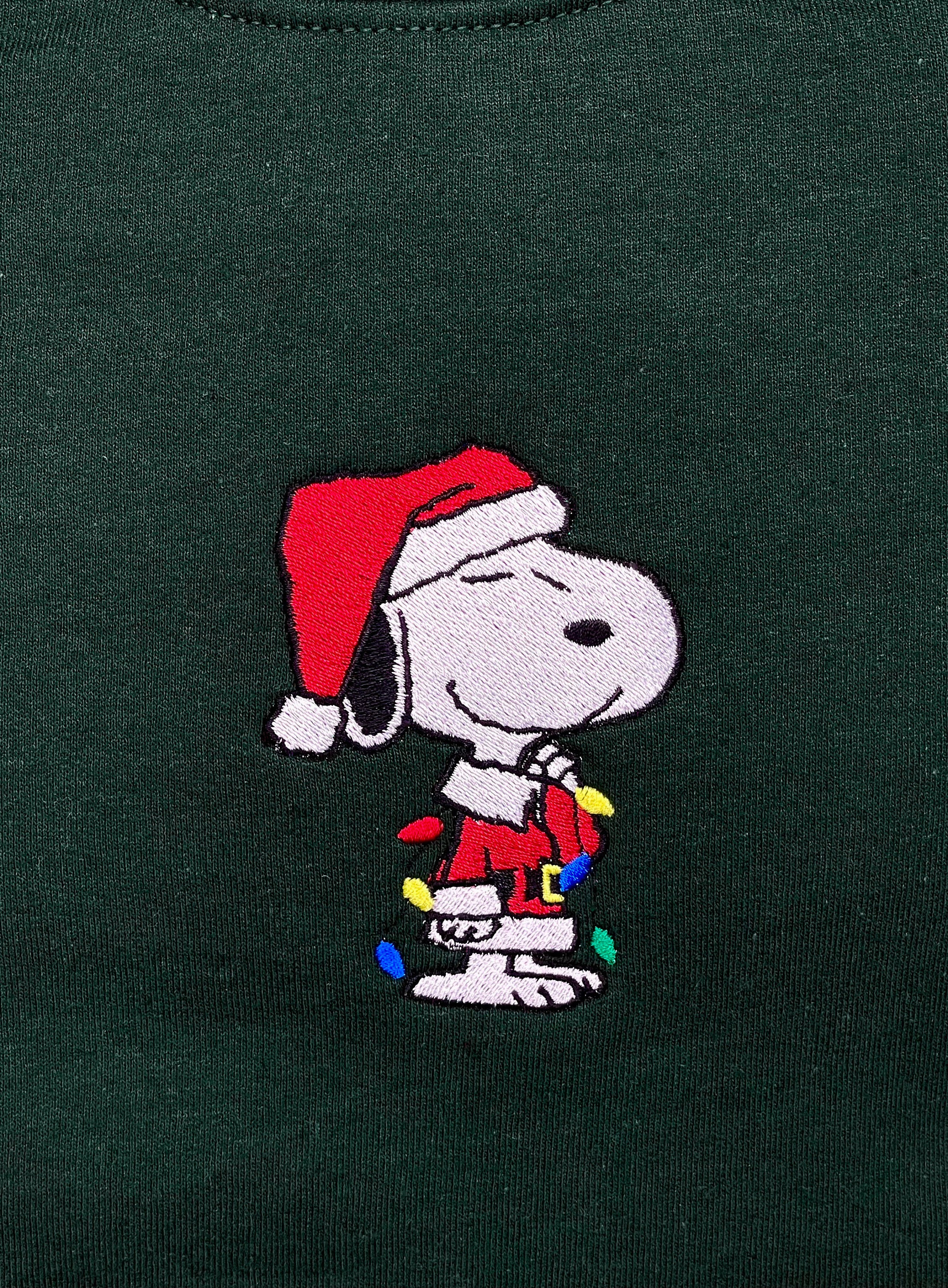Cartoon Sweatshirt Embroidered Christmas Sweatshirt Snoopy and Woodstock Peanuts Christmas Sweater