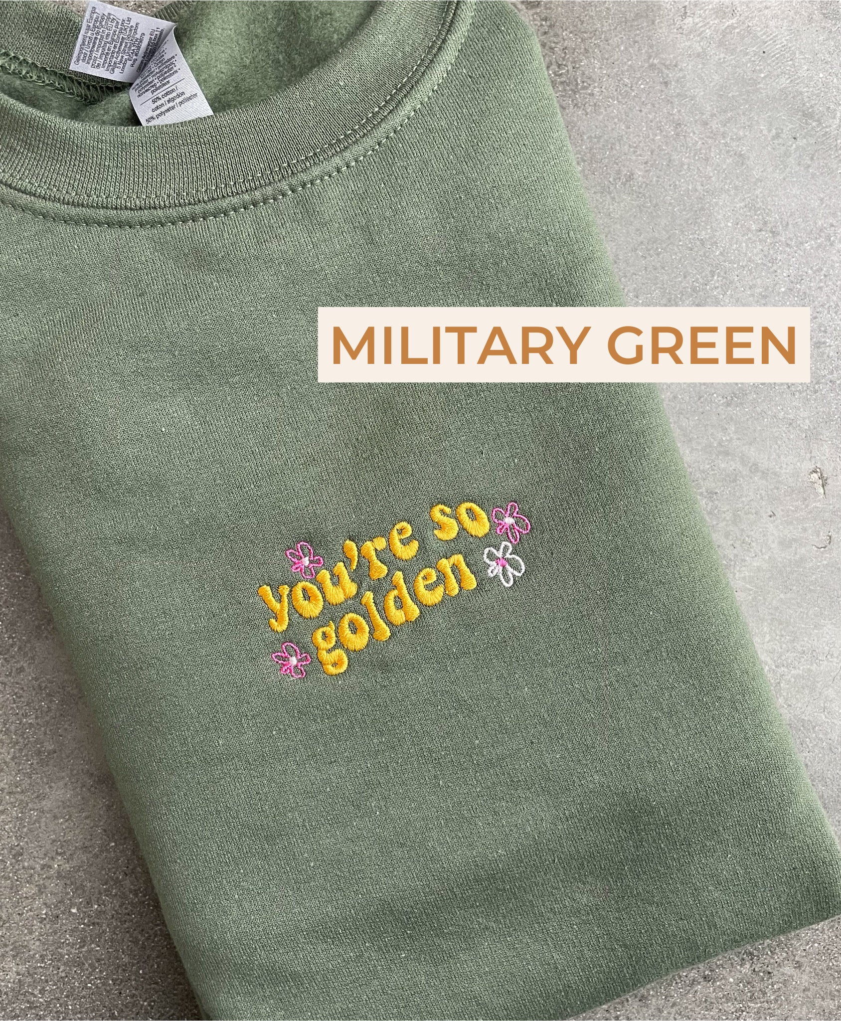 Cartoon Sweatshirt Embroidered You're so golden Sweatshirt Sweater