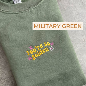 Cartoon Sweatshirt Embroidered You're so golden Sweatshirt Sweater