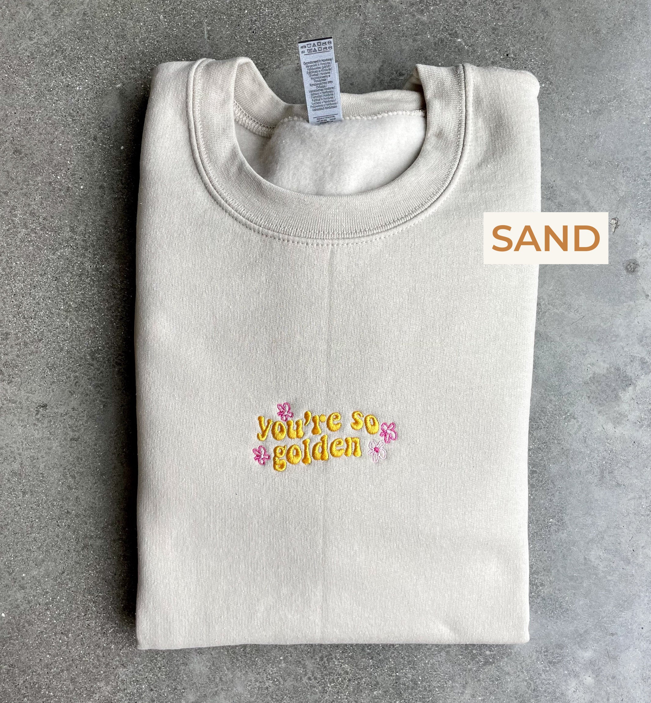 Cartoon Sweatshirt Embroidered You're so golden Sweatshirt Sweater