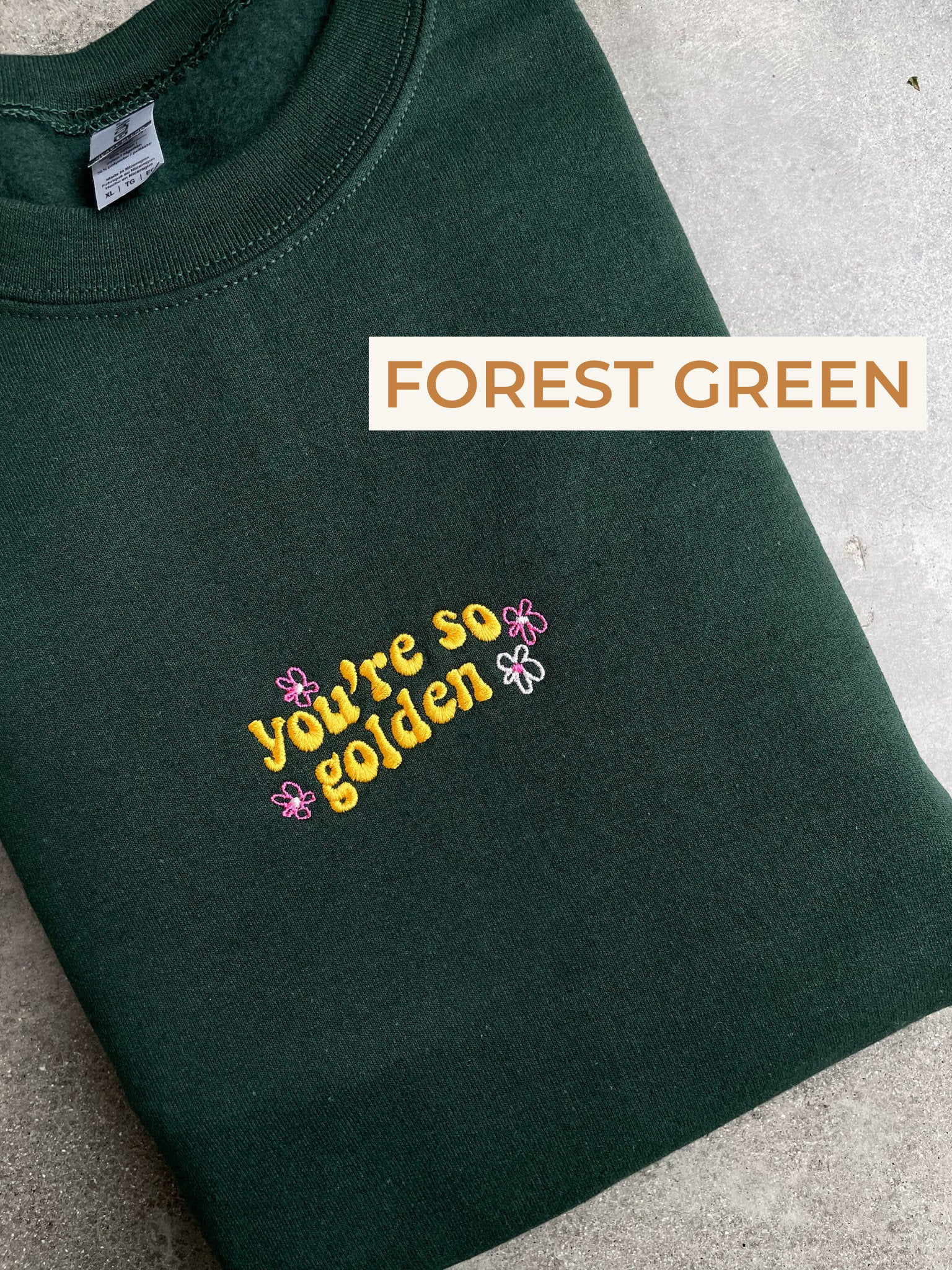 Cartoon Sweatshirt Embroidered You're so golden Sweatshirt Sweater