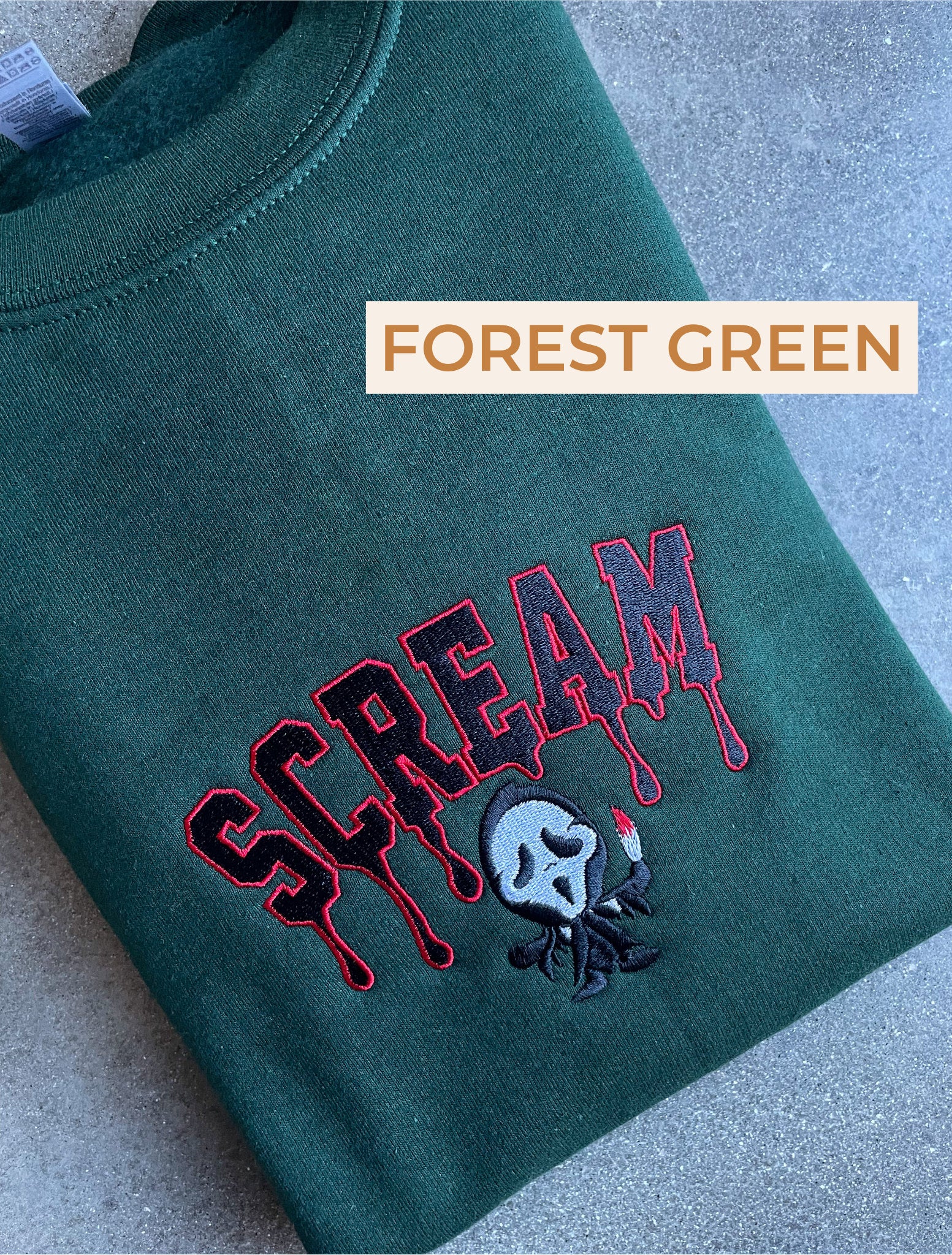 Cartoon Sweatshirt  Embroidered Scream Ghostface Horror Movie Halloween Unisex Sweatshirt