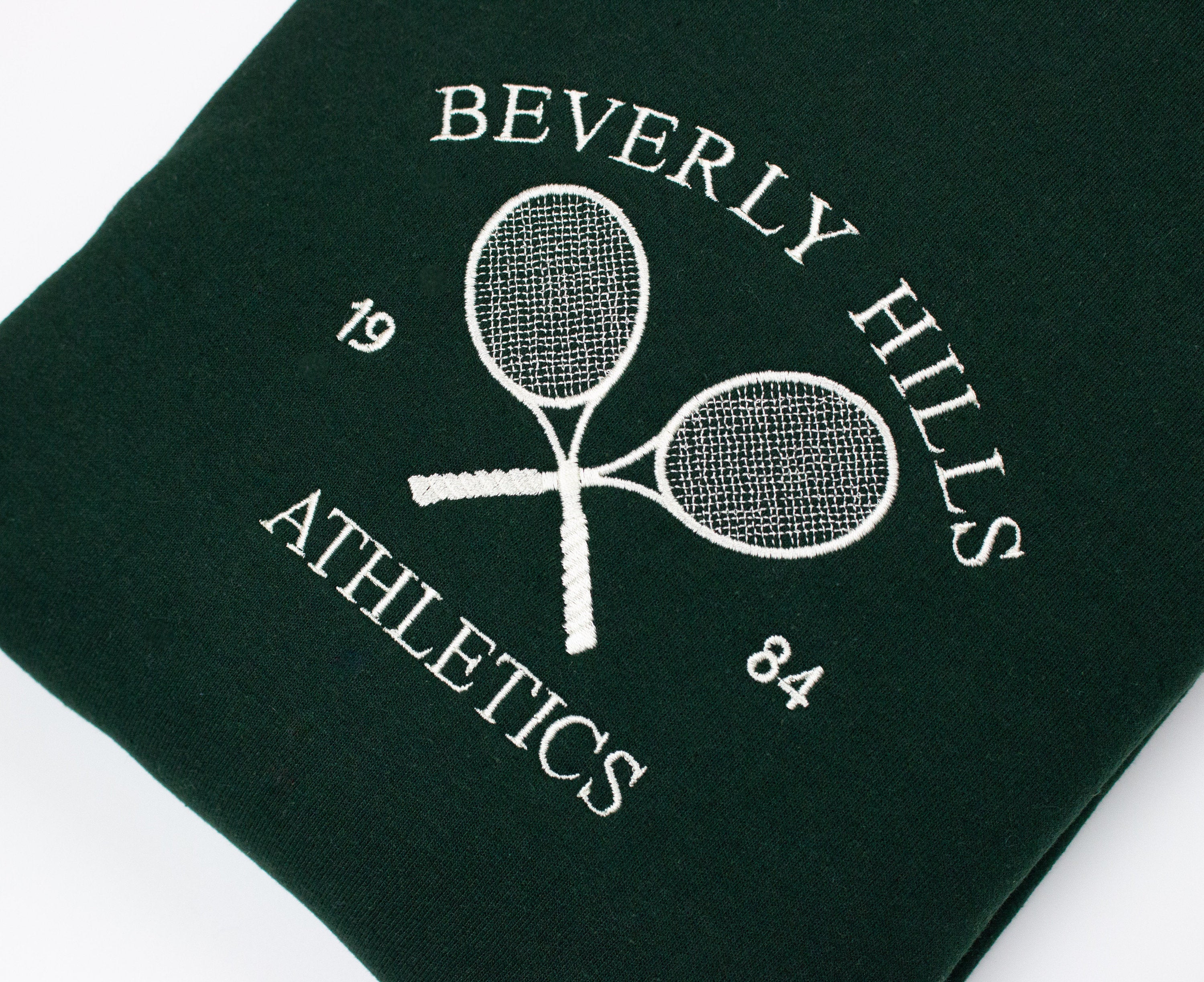 Cartoon Sweatshirt Beverly Hills Embroidered Sweatshirt Tennis Athletics Sweater