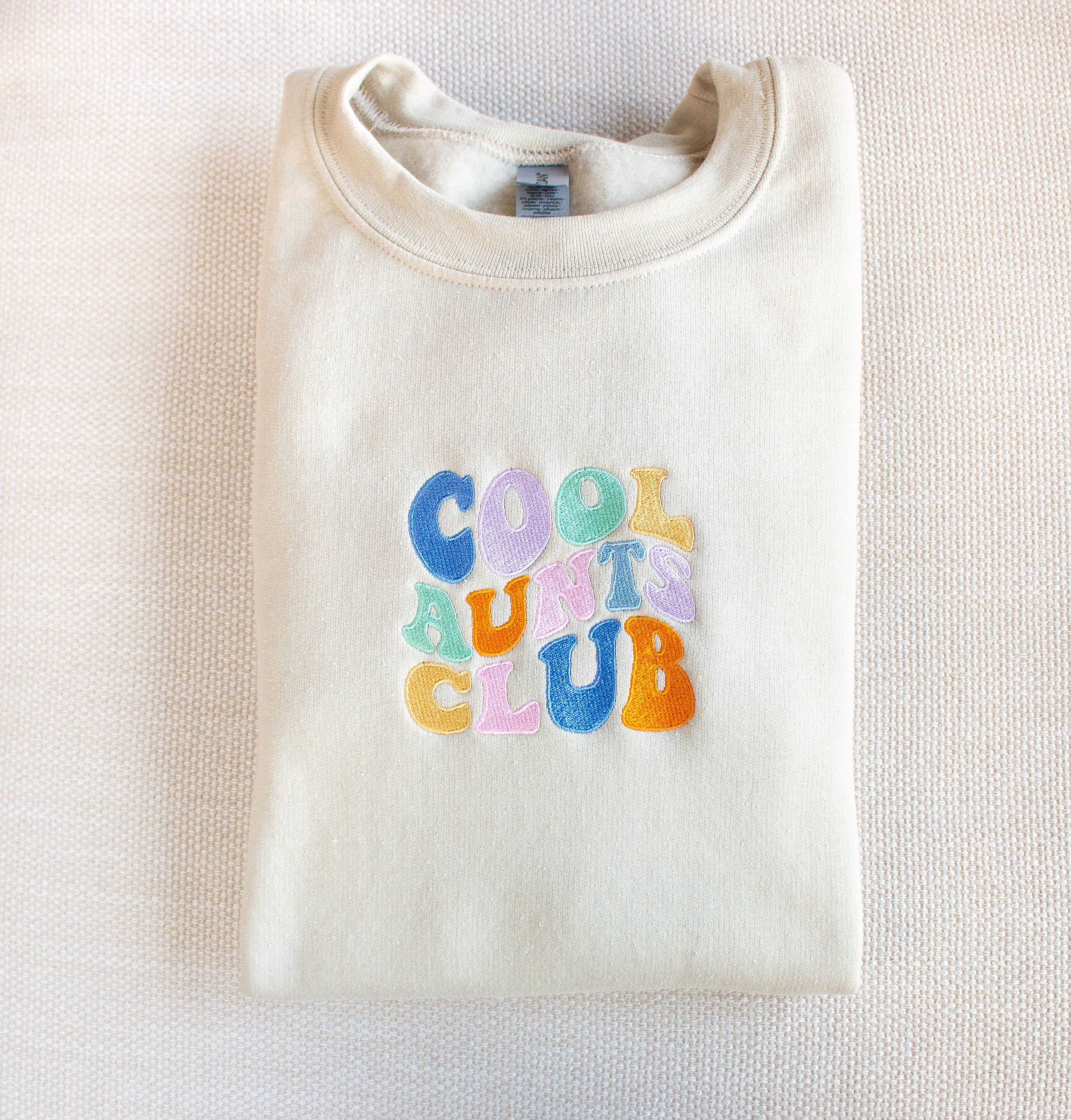 Cartoon Sweatshirt Embroidered Cool Aunts Club Sweatshirt Sweater